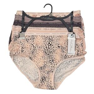 MARILYN MONROE 5 Pack Super Soft Panties Floral Polka Dot Animal Print NWT 1X
